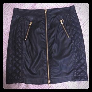 Obey quilted faux leather zip front pencil skirt